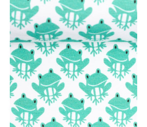 Baumwolle - Animal Minis Kaeselotti Frösche weiß